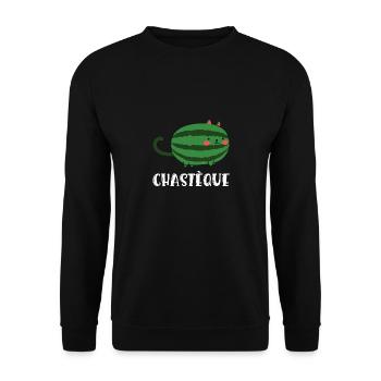 chastèque - Sweat-shirt Unisexe - noir - Devant - Alina (178cm) & Michal (187cm)