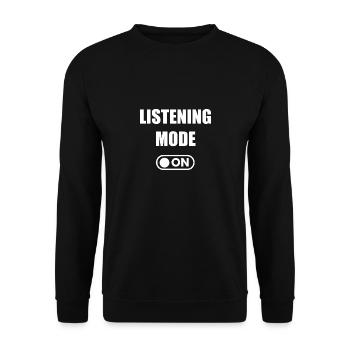 MODE D’ÉCOUTE ACTIVÉ - Sweat-shirt Unisexe - noir - Devant - Alina (178cm) & Michal (187cm)