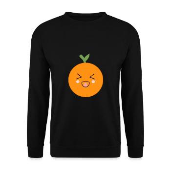 Kawaii Oranges Kawaii Fruits Kawaii Fruit - Sweat-shirt Unisexe - noir - Devant - Alina (178cm) & Michal (187cm)