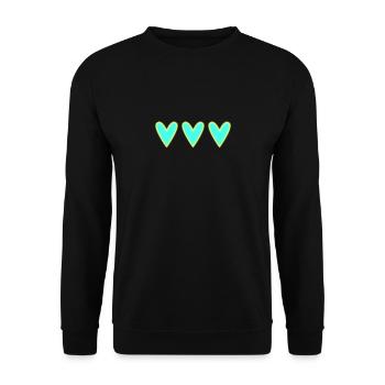 HEART. HEARTS. SAINT VALENTINE. LOVE. LOVE. CHRISTMAS - Unisex Sweatshirt - black - Front - Alina (178cm) & Michal (187cm)