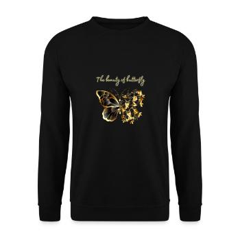 Papillon Fleur Art Papillon Graphique - Sweat-shirt Unisexe - noir - Devant - Alina (178cm) & Michal (187cm)