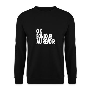 ok bonjour au revoir - Sweat-shirt Unisexe - noir - Devant - Alina (178cm) & Michal (187cm)