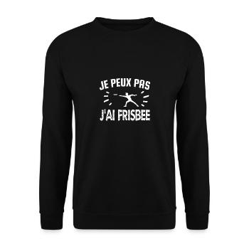 je peux pas j'ai frisbee - Sweat-shirt Unisexe - noir - Devant - Alina (178cm) & Michal (187cm)