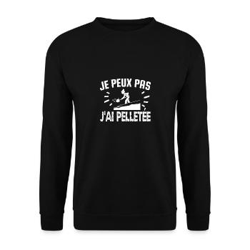 je peux pas j'ai pelletée - Sweat-shirt Unisexe - noir - Devant - Alina (178cm) & Michal (187cm)