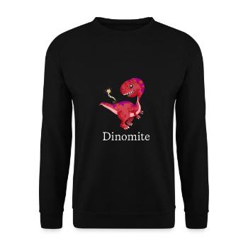 Dino mite - Unisex Pullover - Schwarz - Vorne - Alina (178cm) & Michal (187cm)