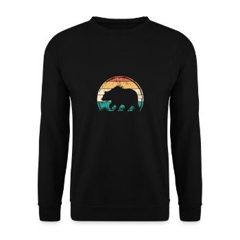 Bear animal wilderness bears daddy bear mom bear wild animal - Unisex Sweatshirt - black - Front - Alina (178cm) & Michal (187cm)