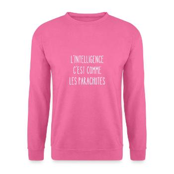 l'intelligence c'est comme les parachutes - Sweat-shirt Unisexe - rose - Devant
