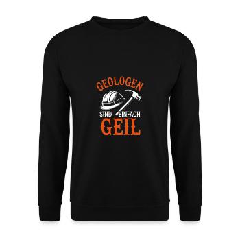 Geologen sind einfach cool. Geologenhelm - Unisex Pullover - Schwarz - Vorne - Alina (178cm) & Michal (187cm)