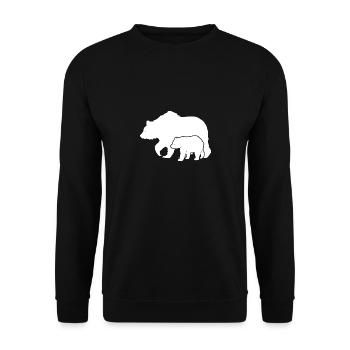 Bear animal wilderness bear cub with mother father - Unisex Sweatshirt - black - Front - Alina (178cm) & Michal (187cm)