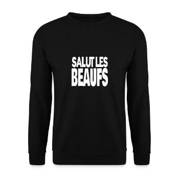 salut les beaufs - Sweat-shirt Unisexe - noir - Devant - Alina (178cm) & Michal (187cm)