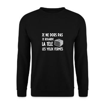 je ne dors pas - Sweat-shirt Unisexe - noir - Devant - Alina (178cm) & Michal (187cm)