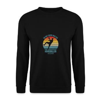 Handball - Unisex Pullover - Schwarz - Vorne - Alina (178cm) & Michal (187cm)