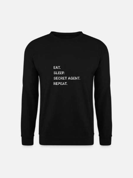Eat Sleep Secret Agent Repeat - Unisex Sweatshirt - black