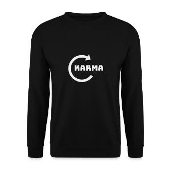 KARMA will return - Unisex Sweatshirt - black - Front - Alina (178cm) & Michal (187cm)