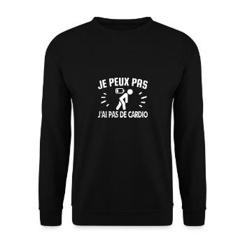 je peux pas j'ai pas de cardio - Sweat-shirt Unisexe - noir - Devant - Alina (178cm) & Michal (187cm)