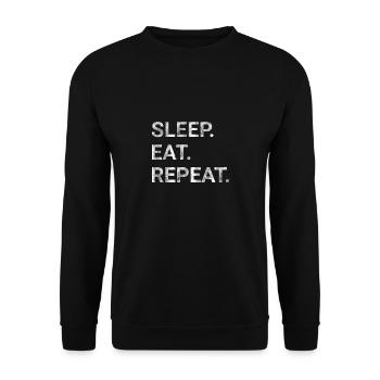 Sleep Eat Repeat - Unisex Sweatshirt - black - Front - Alina (178cm) & Michal (187cm)