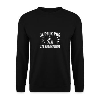 je peux pas j'ai survivalisme - Sweat-shirt Unisexe - noir - Devant - Alina (178cm) & Michal (187cm)