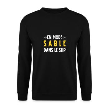 En mode sable dans le slip - Sweat-shirt Unisexe - noir - Devant - Alina (178cm) & Michal (187cm)