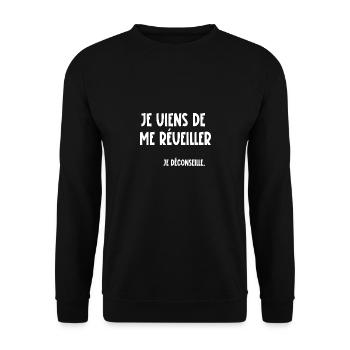 je viens de me réveiller - Sweat-shirt Unisexe - noir - Devant - Alina (178cm) & Michal (187cm)