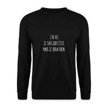 je sais qui c'est - Sweat-shirt Unisexe - noir - Devant - Alina (178cm) & Michal (187cm)