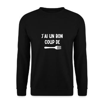 j'ai un bon coup de fourchette - Sweat-shirt Unisexe - noir - Devant - Alina (178cm) & Michal (187cm)