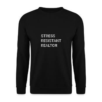 Stress Resistant Realtor - Unisex Sweatshirt - black - Front - Alina (178cm) & Michal (187cm)