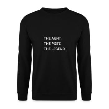 The Aunt The Poet The Legend - Unisex Sweatshirt - black - Front - Alina (178cm) & Michal (187cm)