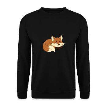 Fox sleeps - Unisex Sweatshirt - black - Front - Alina (178cm) & Michal (187cm)