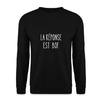la réponse est bof - Sweat-shirt Unisexe - noir - Devant - Alina (178cm) & Michal (187cm)
