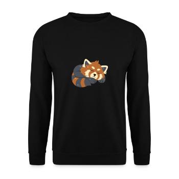 Red Panda Sleeps - Unisex Sweatshirt - black - Front - Alina (178cm) & Michal (187cm)