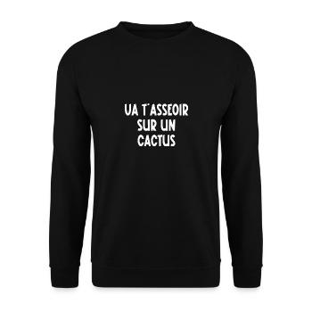 va t'asseoir sur un cactus - Sweat-shirt Unisexe - noir - Devant - Alina (178cm) & Michal (187cm)
