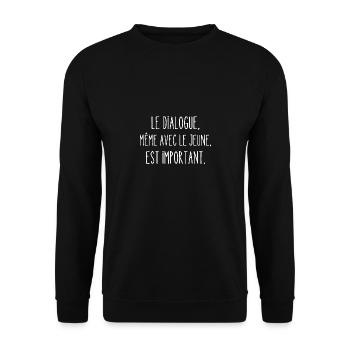le dialogue même avec le jeune est important - Sweat-shirt Unisexe - noir - Devant - Alina (178cm) & Michal (187cm)