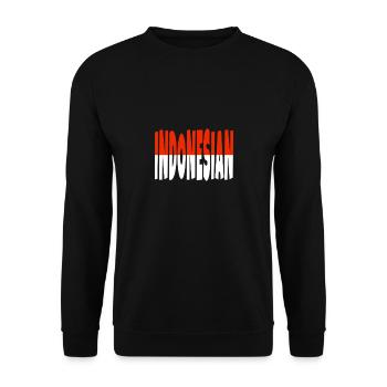 INDONESIAN flag letters colors - Unisex Sweatshirt - black - Front - Alina (178cm) & Michal (187cm)