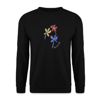 flowers - Unisex Pullover - Schwarz - Vorne - Alina (178cm) & Michal (187cm)