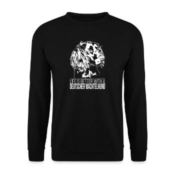 German Quail Dog life is better Dog Wilsigns - Unisex Sweatshirt - black - Front - Alina (178cm) & Michal (187cm)