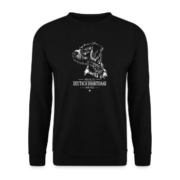 Deutsch Drahthaar Mom Hunde Hund Wilsigns - Unisex Pullover - Schwarz - Vorne - Alina (178cm) & Michal (187cm)