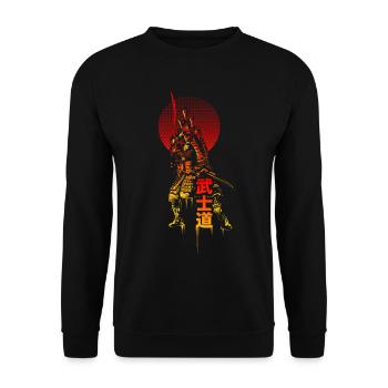 samouraï - Sweat-shirt Unisexe - noir - Devant - Alina (178cm) & Michal (187cm)
