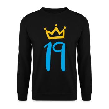 19e anniversaire 19 ans Félicitations Félicitations - Sweat-shirt Unisexe - noir - Devant - Alina (178cm) & Michal (187cm)
