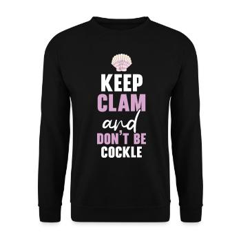 Keep Calm And Don't Be Cockle Shell Beachcombing - Unisex Pullover - Schwarz - Vorne - Alina (178cm) & Michal (187cm)