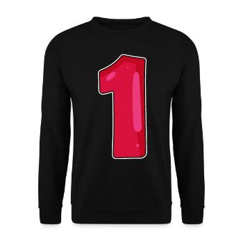 Number 1 - Unisex Sweatshirt - black - Front - Alina (178cm) & Michal (187cm)