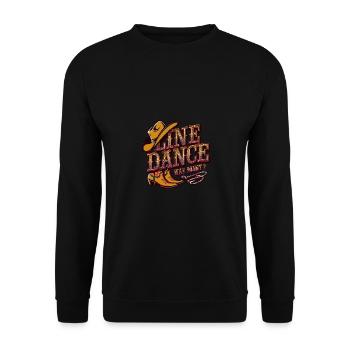 Line Dance Was sonst? Ich bin Line Dancer - Unisex Pullover - Schwarz - Vorne - Alina (178cm) & Michal (187cm)