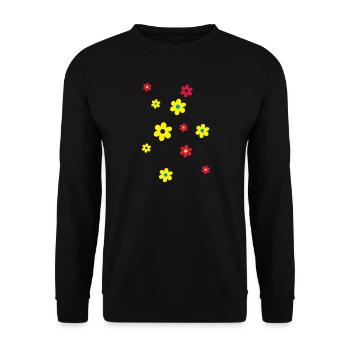 Blumen - Unisex Pullover - Schwarz - Vorne - Alina (178cm) & Michal (187cm)