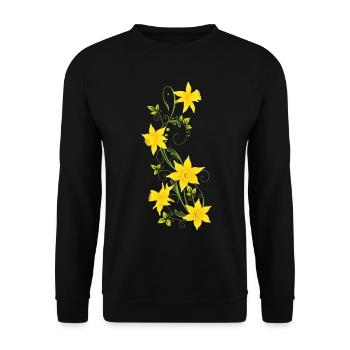 Easter, daffodils, daffodils, spring - Unisex Sweatshirt - black - Front - Alina (178cm) & Michal (187cm)