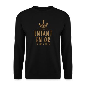 Teenager / Jugendliche / Jugendlicher / Kind - Unisex Pullover - Schwarz - Vorne - Alina (178cm) & Michal (187cm)