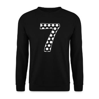 Ballon de football numéro 7 – Style hexagonal - Sweat-shirt Unisexe - noir - Devant - Alina (178cm) & Michal (187cm)