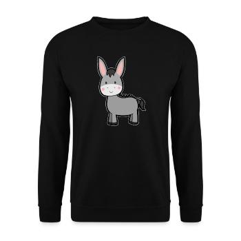 Esel - Unisex Pullover - Schwarz - Vorne - Alina (178cm) & Michal (187cm)