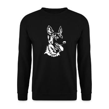 Hollandse Herder Head "Black Edition" - Unisex Sweatshirt - black - Front - Alina (178cm) & Michal (187cm)