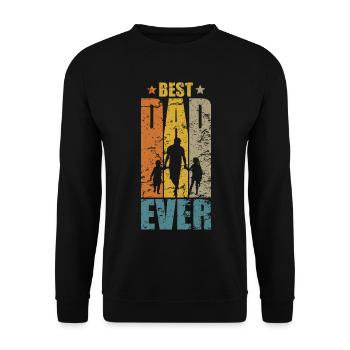 BEST DAD EVER DAD OF TWO TWO CHILDREN - Unisex Sweatshirt - black - Front - Alina (178cm) & Michal (187cm)