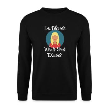 Blondes Haar - Unisex Pullover - Schwarz - Vorne - Alina (178cm) & Michal (187cm)