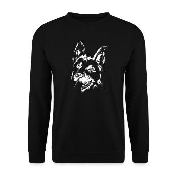 Hund Hunde Symbol Schäferhund Illustration Icon - Unisex Pullover - Schwarz - Vorne - Alina (178cm) & Michal (187cm)